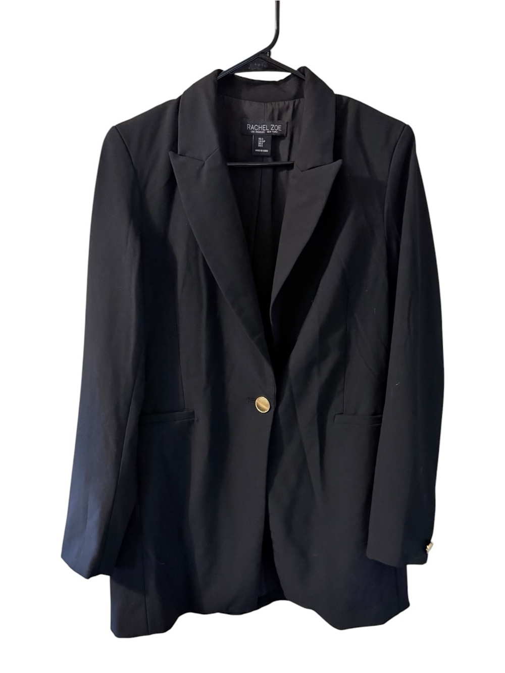 🙋🏻♀️Rachel Zoe Black Single-Button Gold-Accent Blazer